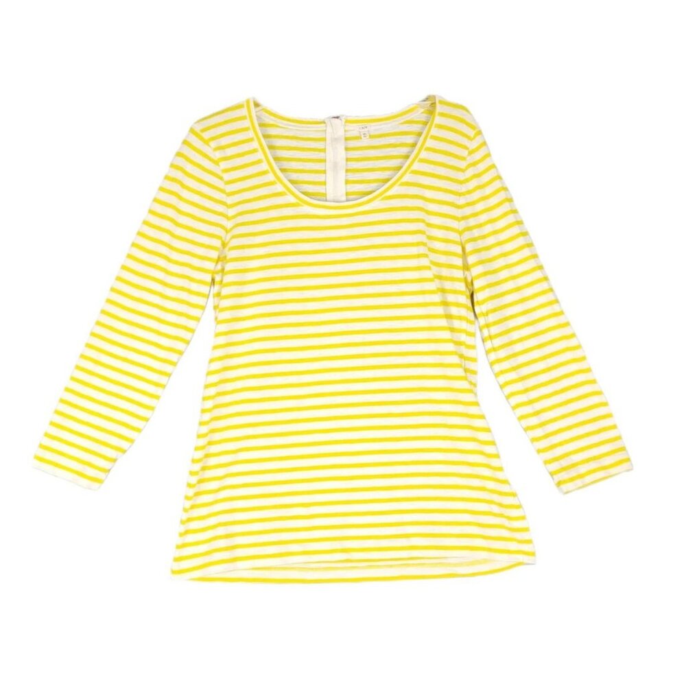 J.Crew Factory Painter Zip Tee in Yellow Stripe